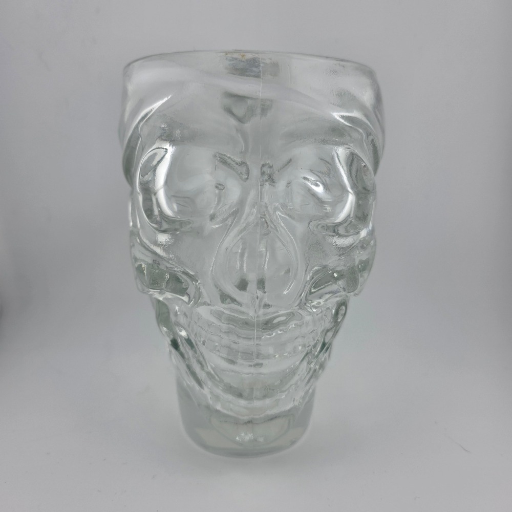 Luminarc Treasure Island Skull Mug 30.75oz‎ Clear Glass Pre Owned Tagged